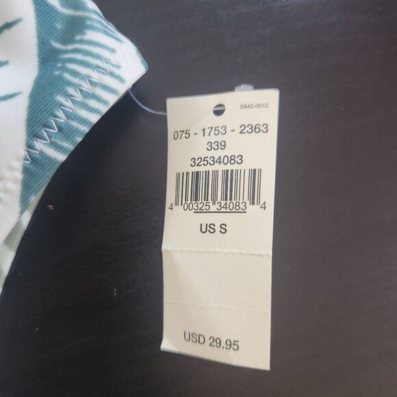 Aerie Green and Gold Print Bikini Bottoms NWT Size Small Full Coverage Bottoms - Picture 9 of 13